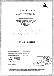 Certyfikat ISO 13485:2001