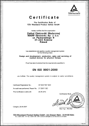 Certyfikat ISO 9001:2000