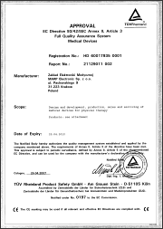 Certyfikat zgodnoci z dyrektyw 93/42/EEC